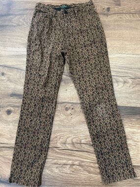 Lauren Ralph Lauren Brown Patterned Straight-Leg Pants